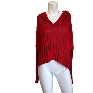 Ivan Grundhal Copenhagen Red knit Sweater with Hood sz S EUC